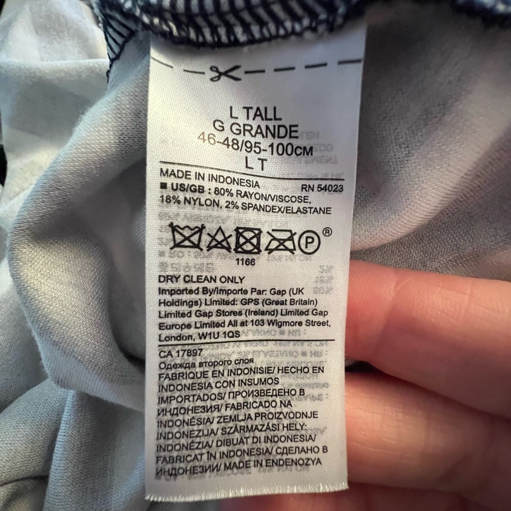 Banana Republic Navy Stripe Ponte Tank Maxi Travel Dress #472407 Size- L Tall - Picture 8 of 8